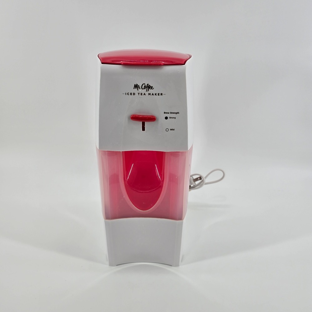 Mr. Coffee Iced Tea Maker TM75RS Brew Strength Selector White Red 3 Quart